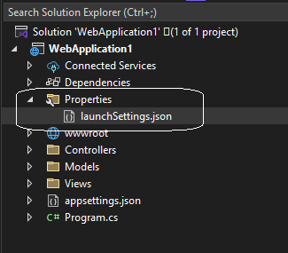 کاربرد فایل lunchsettings,json در asp.net core