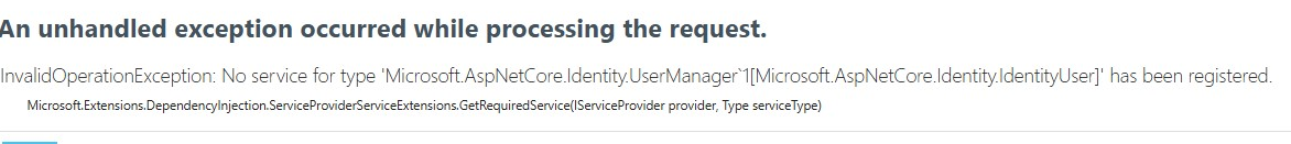 no service for type has been registered