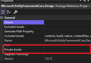 private assets in package in visual studio