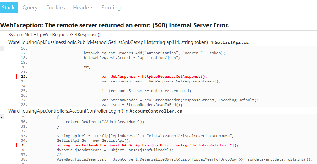 خطای 500 بعد از پابلیش پروژه asp.net core